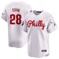 MATTH P.Phillies #28 Alec Bohm Player White Pinstripe Phillies & Eagles Vapor Premier Limited Stitched Jerseys