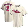 MATTH P.Phillies #2 Justin Crawford Player Cream Game Stitched Jerseys