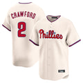 MATTH P.Phillies #2 Justin Crawford Player Cream Home Limited Stitched Jerseys