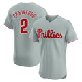 MATTH P.Phillies #2 Justin Crawford Player Gray Home Limited Elite Stitched Jerseys