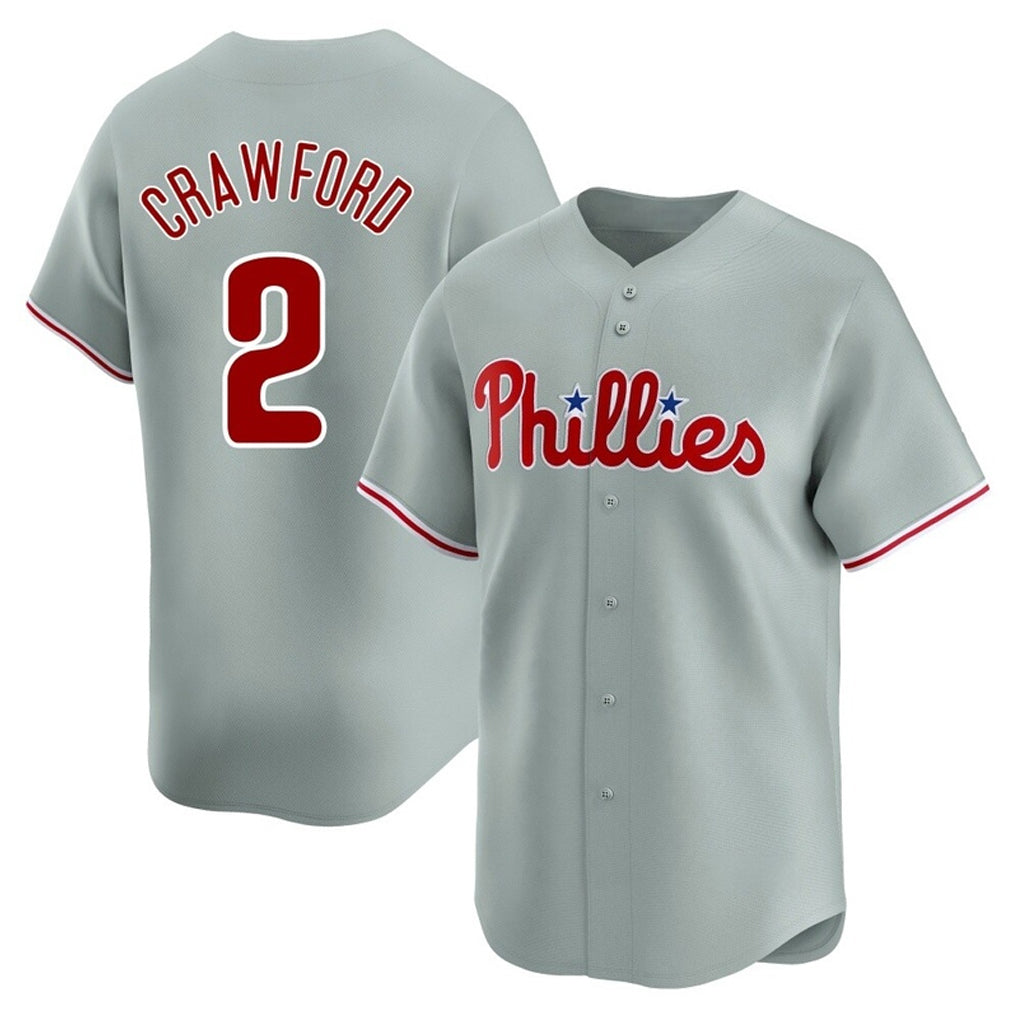 MATTH P.Phillies #2 Justin Crawford Player Gray Home Limited Stitched Jerseys