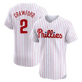 MATTH P.Phillies #2 Justin Crawford Player White Home Limited Elite Stitched Jerseys