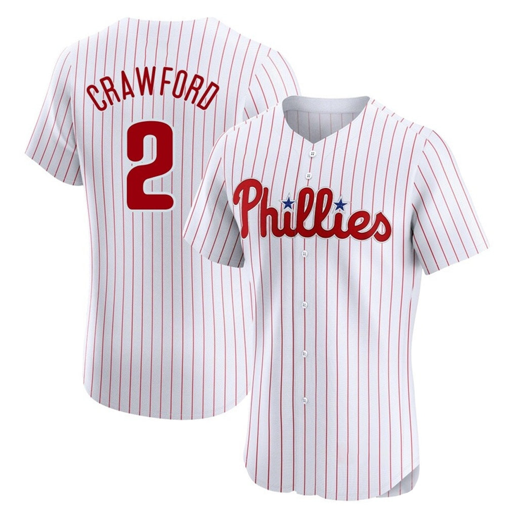 MATTH P.Phillies #2 Justin Crawford Player White Home Limited Elite Stitched Jerseys