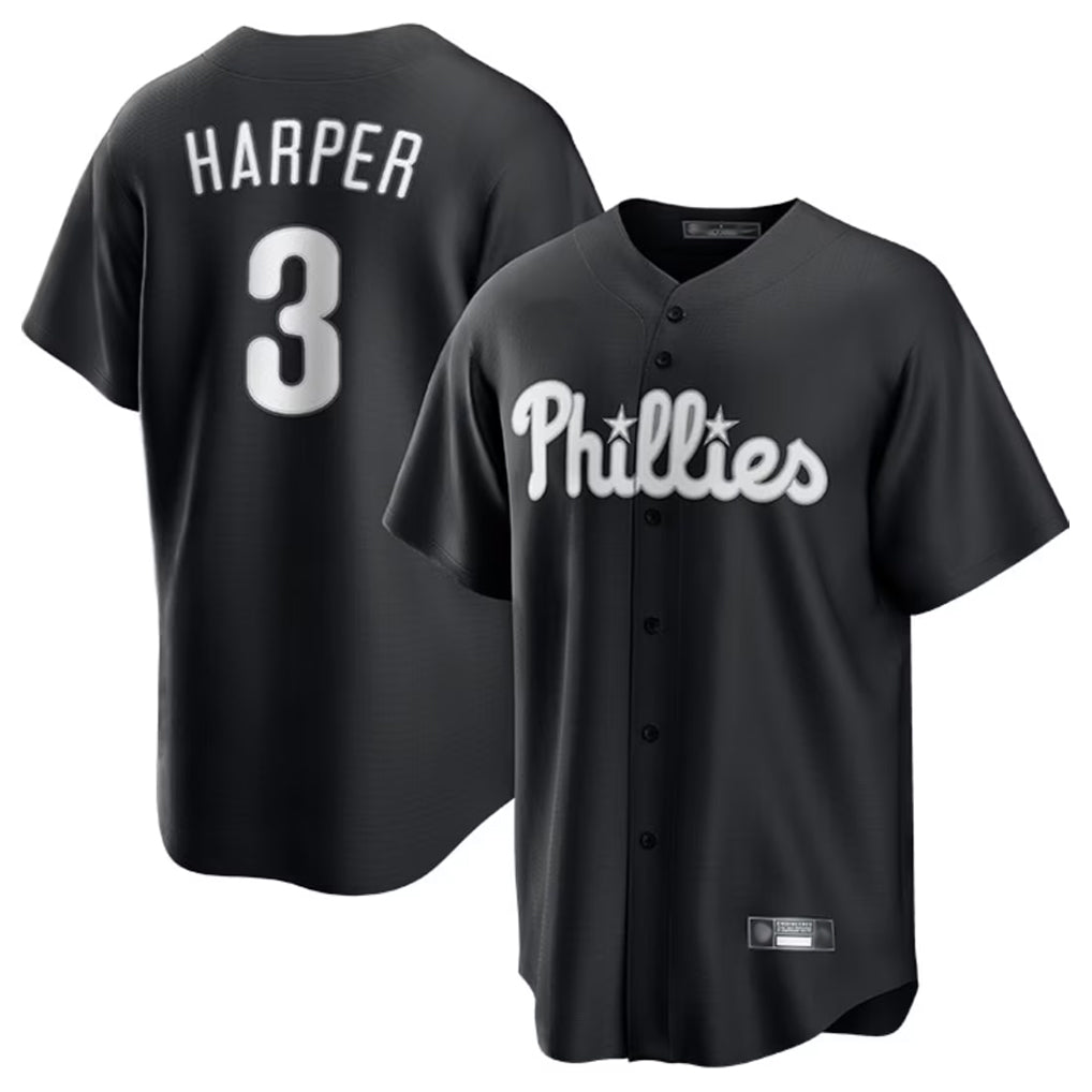 MATTH P.Phillies #3 Bryce Harper Player Black Alt Fashion Home Game Stitched Jerseys
