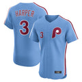 MATTH P.Phillies #3 Bryce Harper Player Light Blue Home Limited Elite Stitched Jerseys