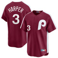 MATTH P.Phillies #3 Bryce Harper Player Red Cooperstown Collection Limited Home Stitched Jerseys