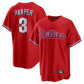 MATTH P.Phillies #3 Bryce Harper Player Red Home Game Stitched Jerseys