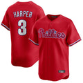 MATTH P.Phillies #3 Bryce Harper Player Red Home Limited Stitched Jerseys