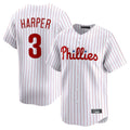 MATTH P.Phillies #3 Bryce Harper Player White Home Limited Stitched Jerseys