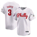 MATTH P.Phillies #3 Bryce Harper Player White Pinstripe Phillies & Eagles Vapor Premier Limited Stitched Jerseys