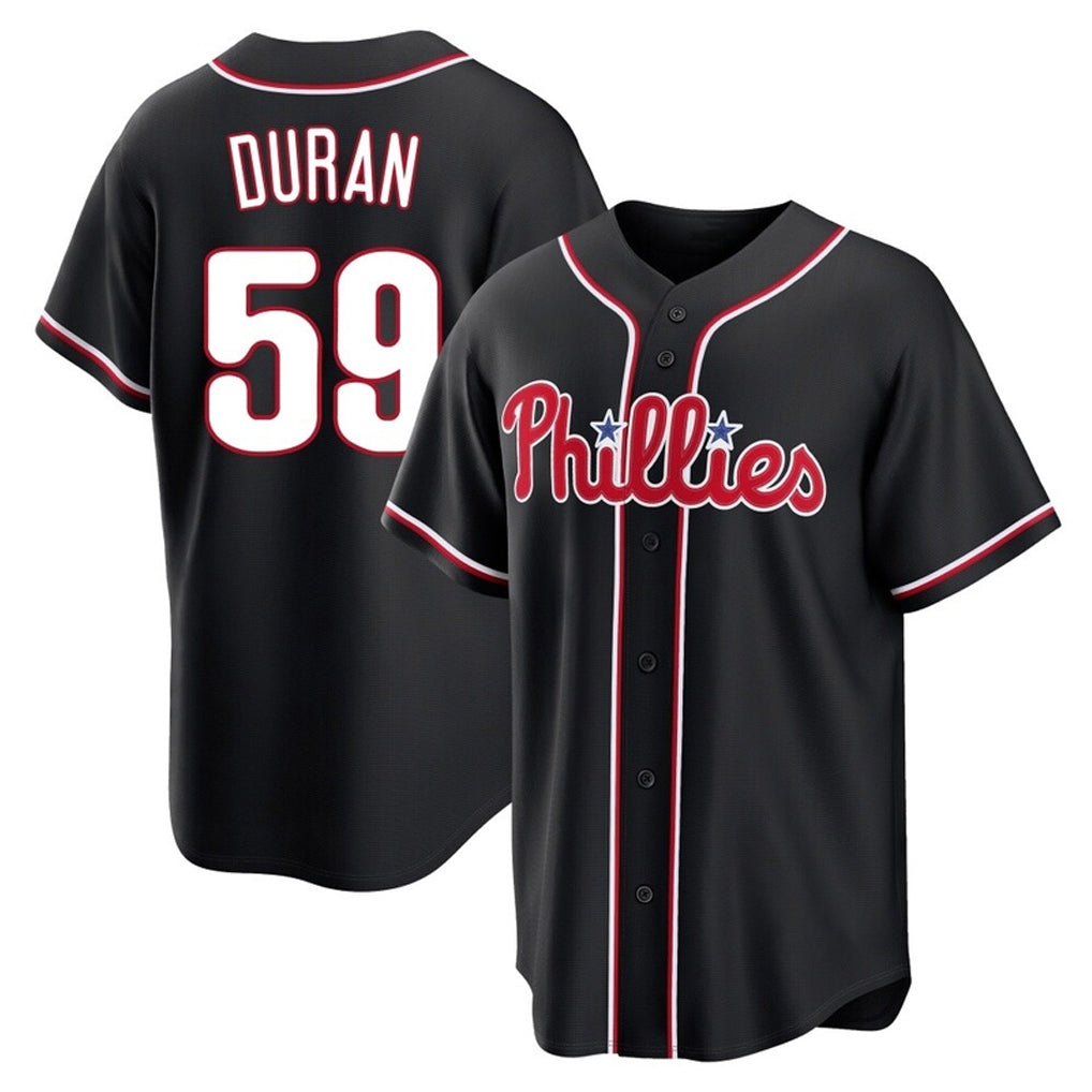 MATTH P.Phillies #59 Jhoan Duran Player Black Fashion Out Home Game Stitched Jerseys