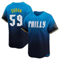MATTH P.Phillies #59 Jhoan Duran Player Blue City Connect Home Limited Stitched Jerseys