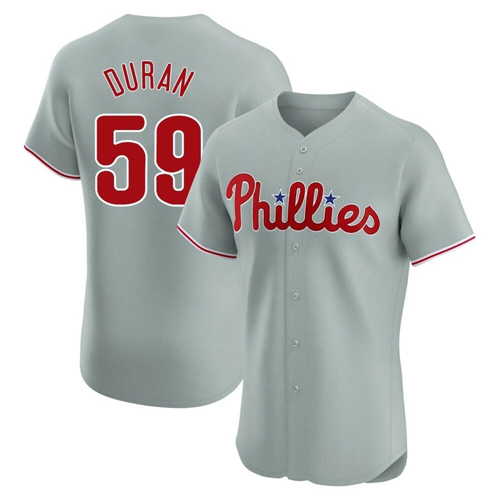MATTH P.Phillies #59 Jhoan Duran Player Gray Home Limited Elite Stitched Jerseys
