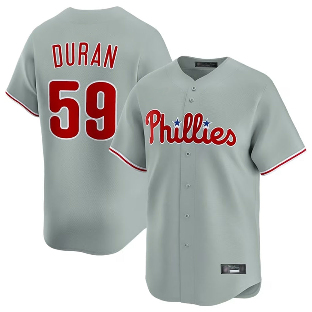 MATTH P.Phillies #59 Jhoan Duran Player Gray Home Limited Stitched Jerseys