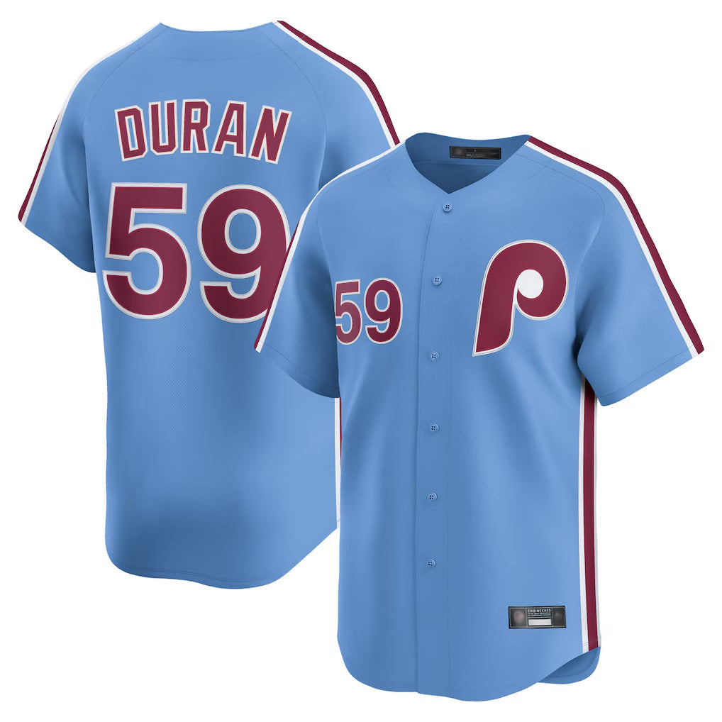 MATTH P.Phillies #59 Jhoan Duran Player Light Blue Home Limited Stitched Jerseys