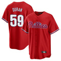 MATTH P.Phillies #59 Jhoan Duran Player Red Home Game Stitched Jerseys
