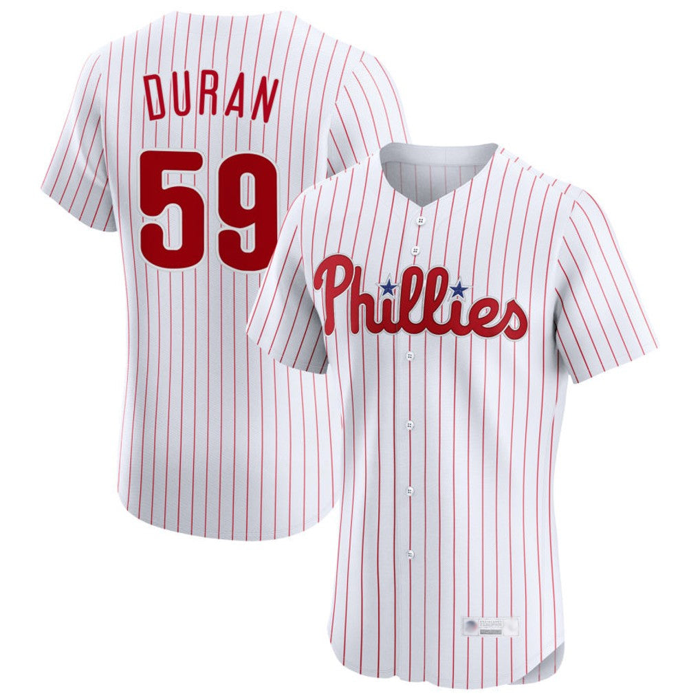 MATTH P.Phillies #59 Jhoan Duran Player White Home Limited Elite Stitched Jerseys