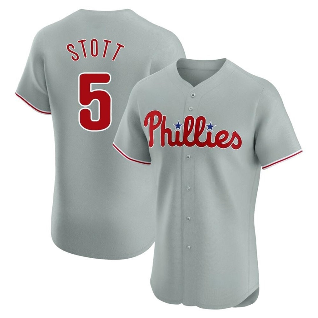 MATTH P.Phillies #5 Bryson Stott Player Gray Home Limited Elite Stitched Jerseys