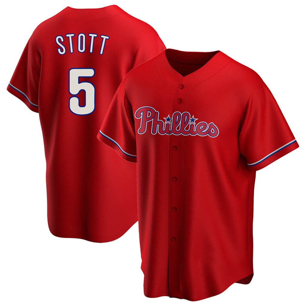 MATTH P.Phillies #5 Bryson Stott Player Red Home Game Stitched Jerseys