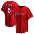 MATTH P.Phillies #5 Bryson Stott Player Red Home Game Stitched Jerseys