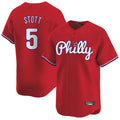 MATTH P.Phillies #5 Bryson Stott Player Red Home Limited Stitched Jerseys