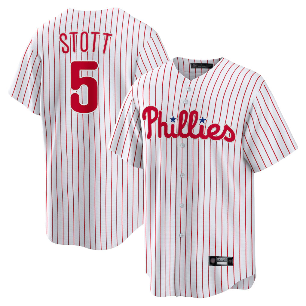 MATTH P.Phillies #5 Bryson Stott Player White Home Game Stitched Jerseys