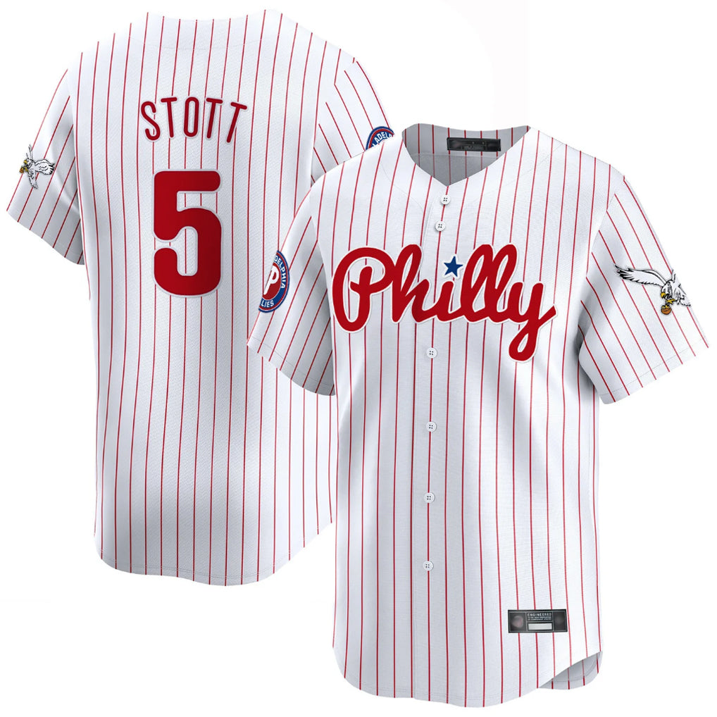 MATTH P.Phillies #5 Bryson Stott Player White Pinstripe Phillies & Eagles Vapor Premier Limited Stitched Jerseys