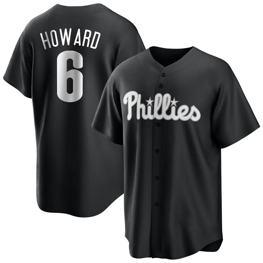 MATTH P.Phillies #6 Ryan Howard Player Black Alt Fashion Home Game Stitched Jerseys