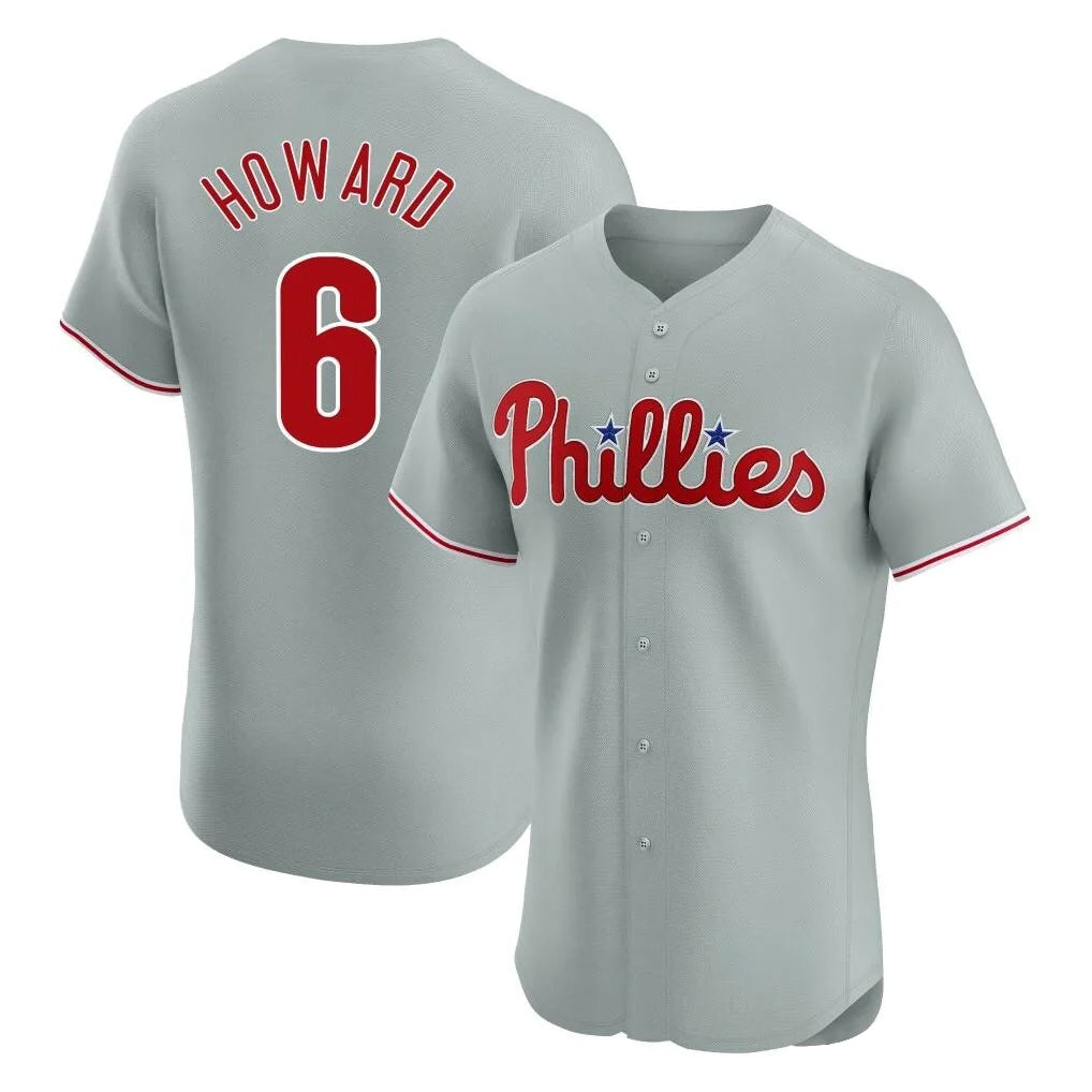 MATTH P.Phillies #6 Ryan Howard Player Gray Home Limited Elite Stitched Jerseys