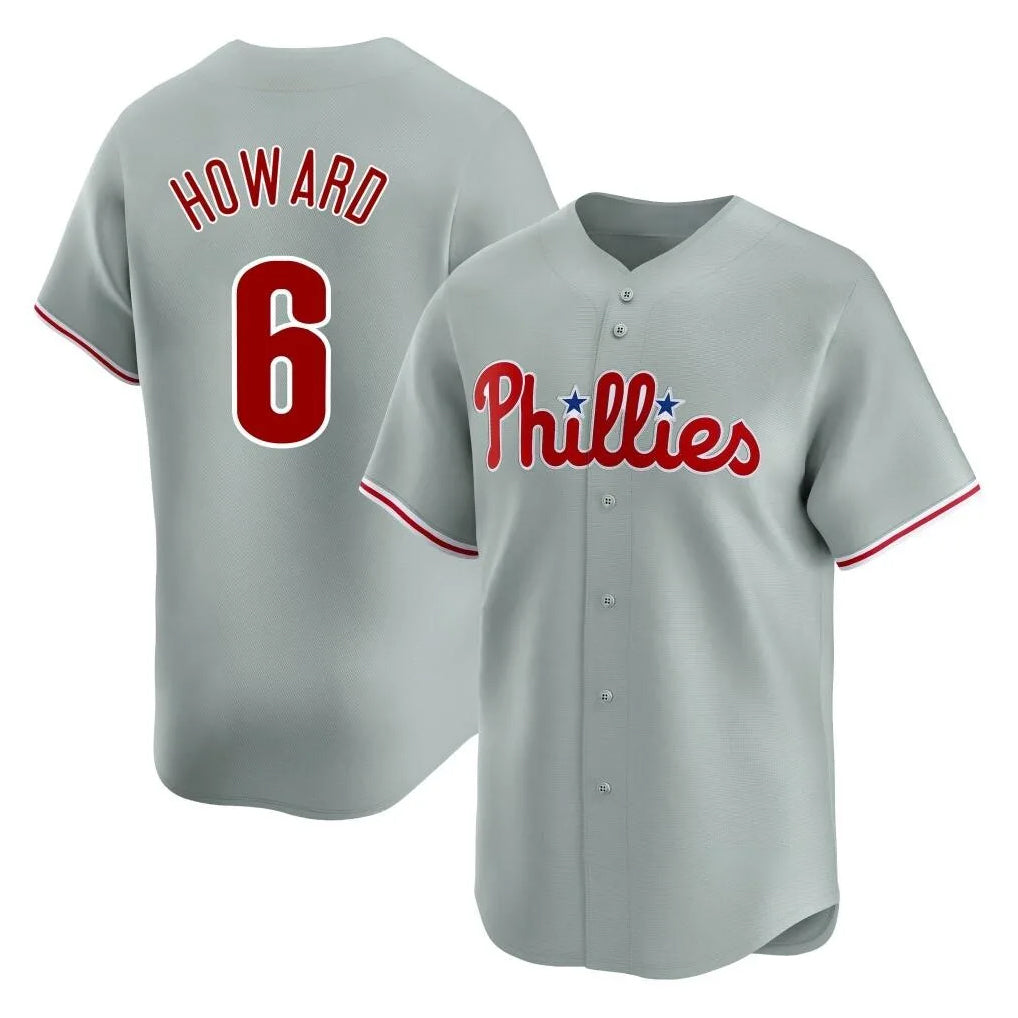 MATTH P.Phillies #6 Ryan Howard Player Gray Home Limited Stitched Jerseys