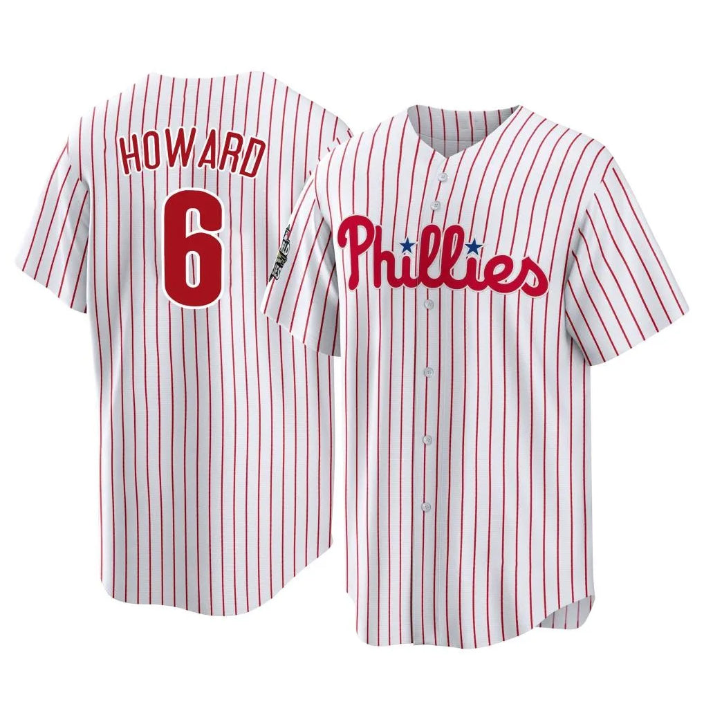 MATTH P.Phillies #6 Ryan Howard Player White Home Game Stitched Jerseys