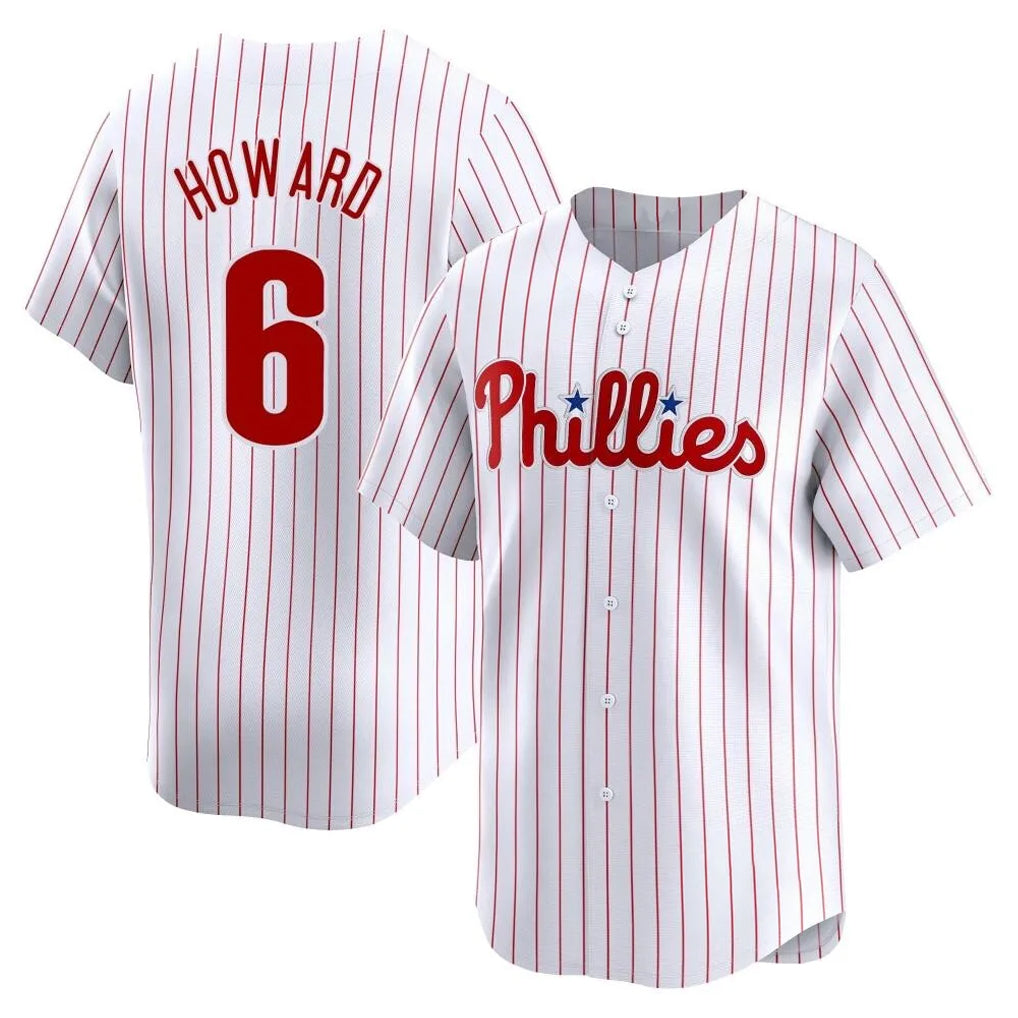 MATTH P.Phillies #6 Ryan Howard Player White Home Limited Stitched Jerseys