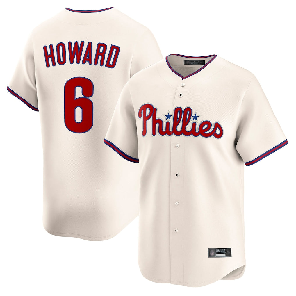 MATTH P.Phillies #6 Ryan Howardr Player Cream Home Limited Stitched Jerseys