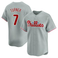 MATTH P.Phillies #7 Trea Turner Player Gray Home Limited Stitched Jerseys