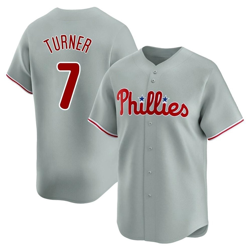 MATTH P.Phillies #7 Trea Turner Player Gray Home Limited Stitched Jerseys
