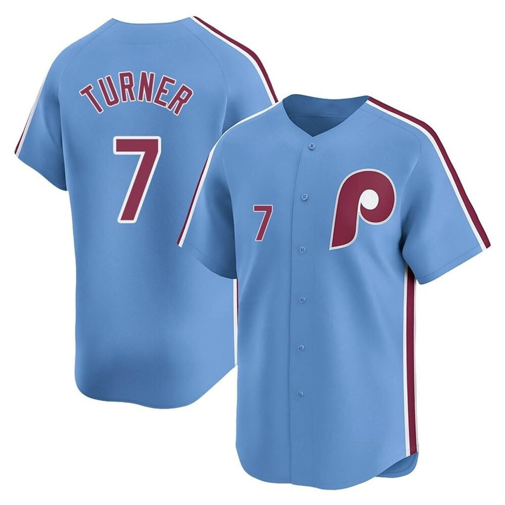 MATTH P.Phillies #7 Trea Turner Player Light Blue Home Limited Stitched Jerseys