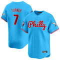MATTH P.Phillies #7 Trea Turner Player Light Blue Phillies & Eagles Vapor Premier Limited Stitched Jerseys