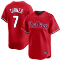 MATTH P.Phillies #7 Trea Turner Player Red Home Limited Stitched Jerseys