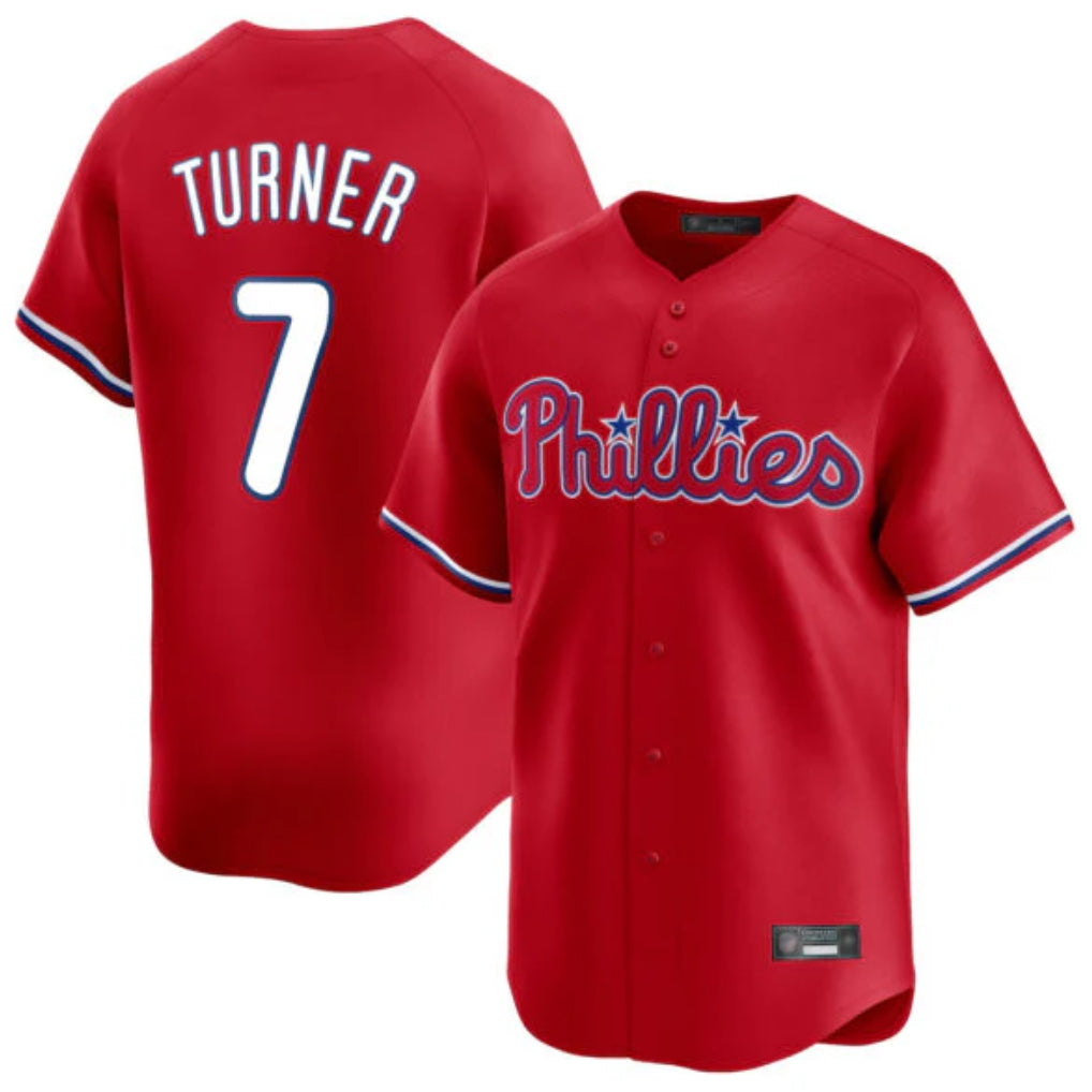 MATTH P.Phillies #7 Trea Turner Player Red Home Limited Stitched Jerseys