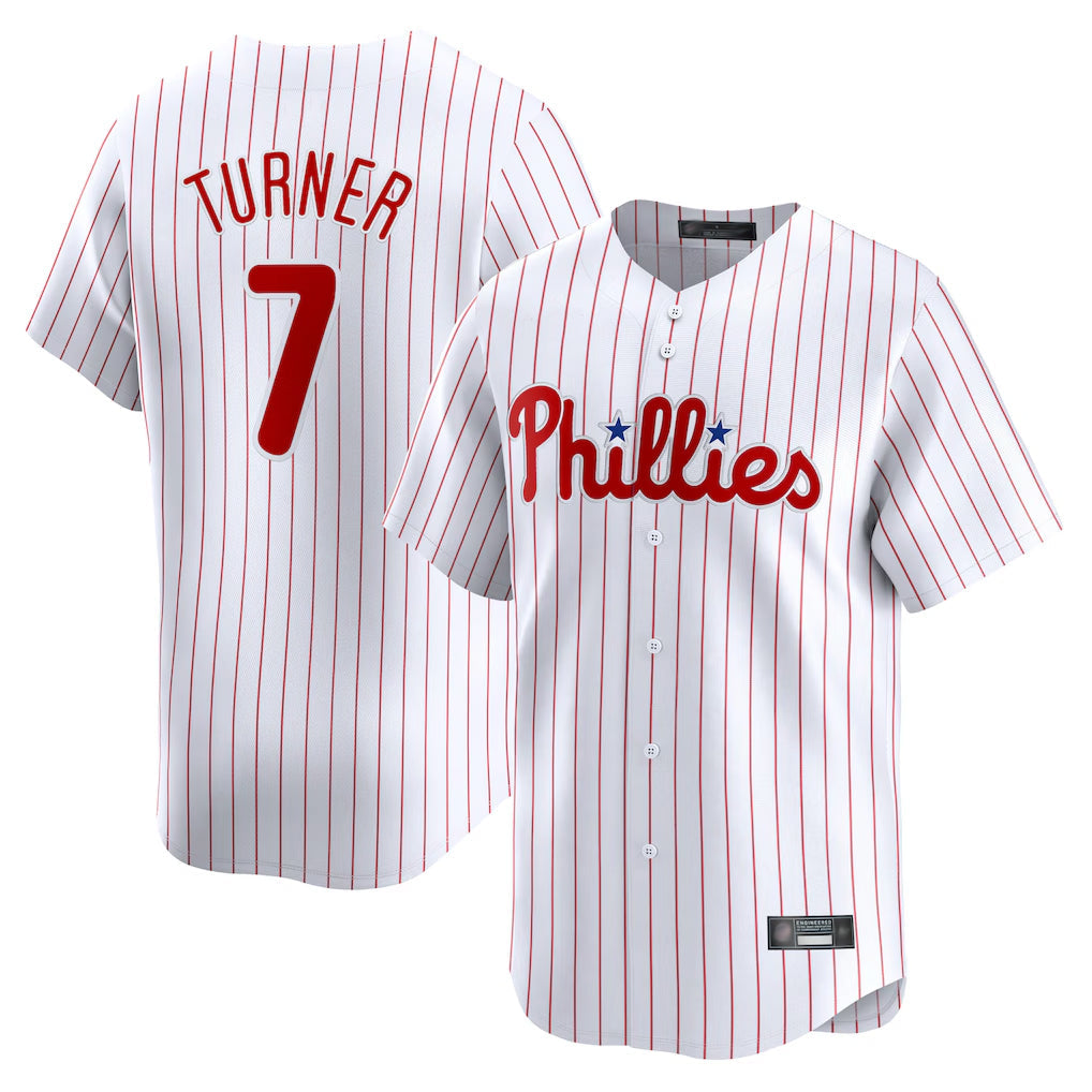 MATTH P.Phillies #7 Trea Turner Player White Home Limited Stitched Jerseys