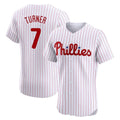 MATTH P.Phillies #7 Trea Turner Player White Pinstripe Phillies & Eagles Vapor Premier Limited Elite Stitched Jerseys