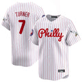 MATTH P.Phillies #7 Trea Turner Player White Pinstripe Phillies & Eagles Vapor Premier Limited Stitched Jerseys