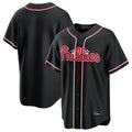 MATTH P.Phillies Blank Player Black Fashion Out Home Game Stitched Jerseys