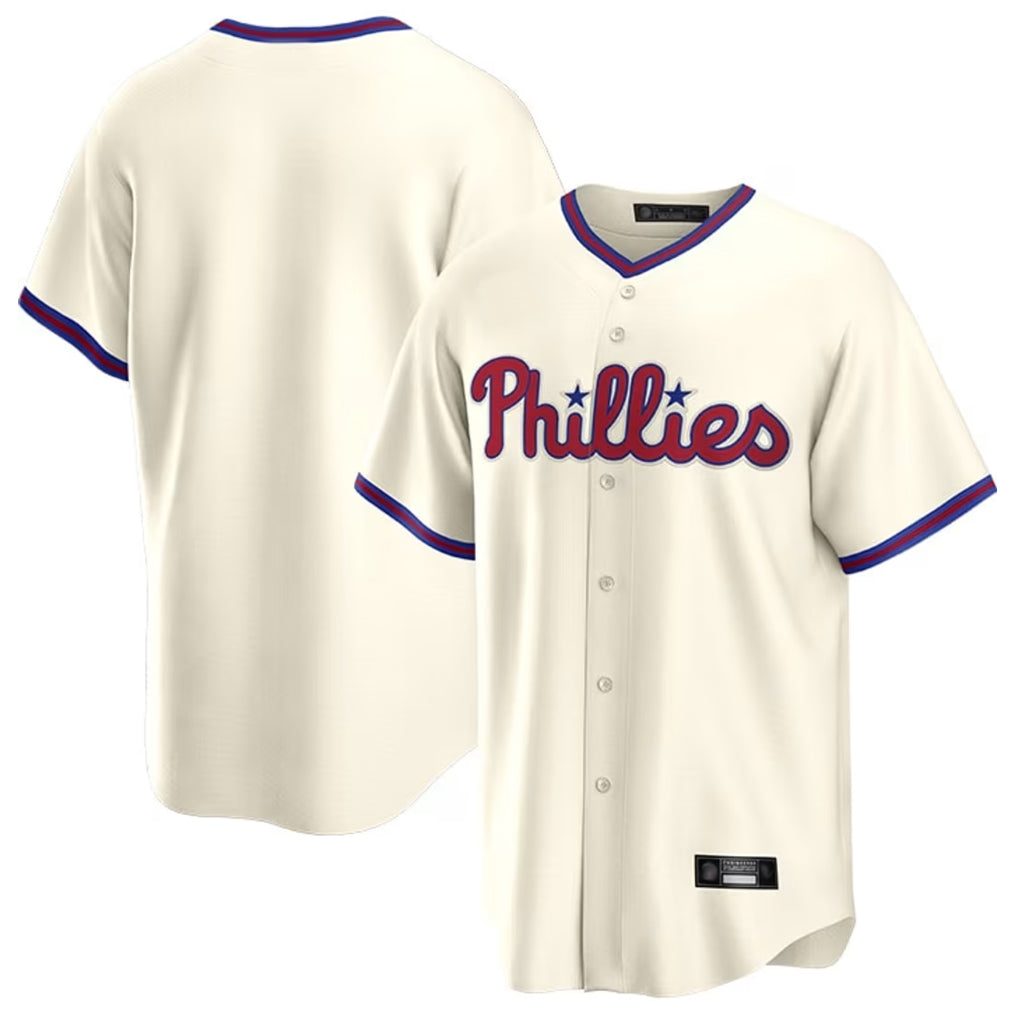 MATTH P.Phillies Blank Player Cream Home Game Stitched Jerseys