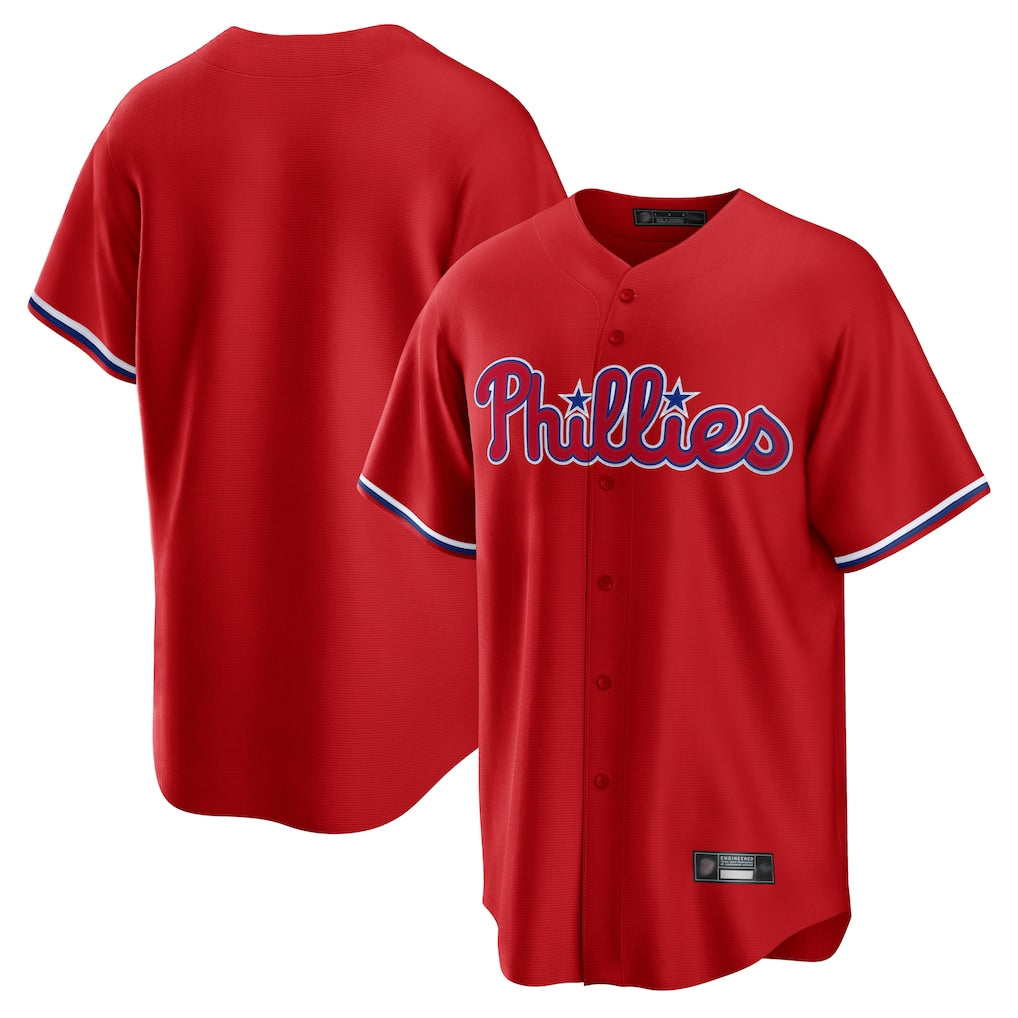 MATTH P.Phillies Blank Player Red Home Game Stitched Jerseys