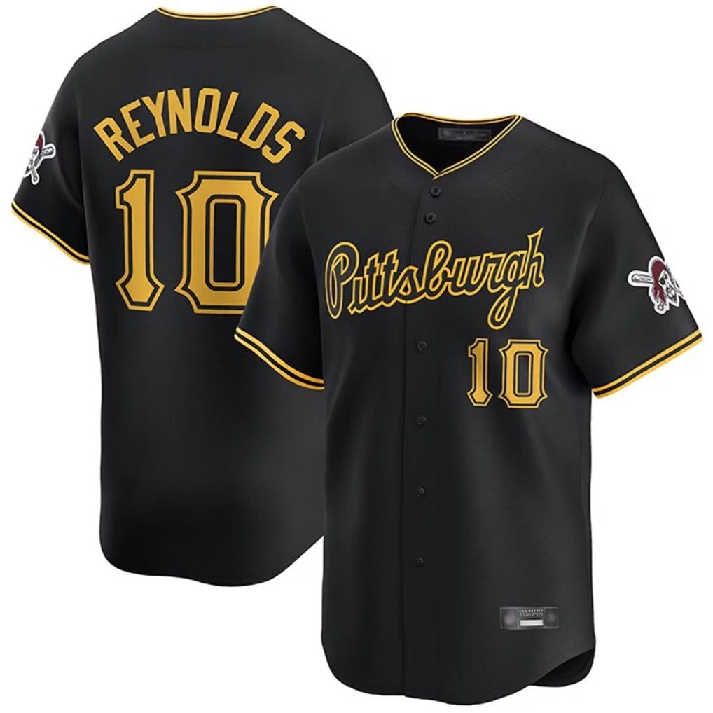 MATTH P.Pirates #10 Bryan Reynolds Player Black Alt Home Limited Stitched Jerseys