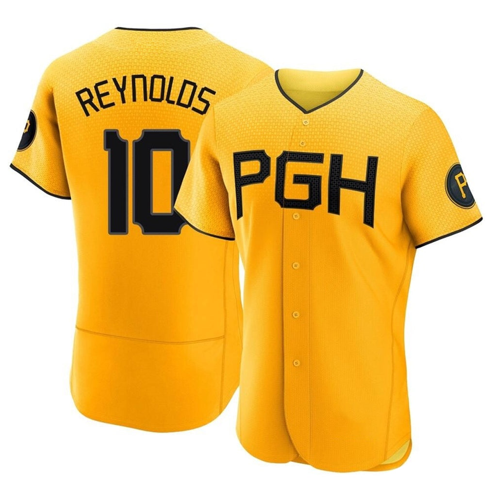 MATTH P.Pirates #10 Bryan Reynolds Player Gold City Connect Home Limited Elite Stitched Jerseys