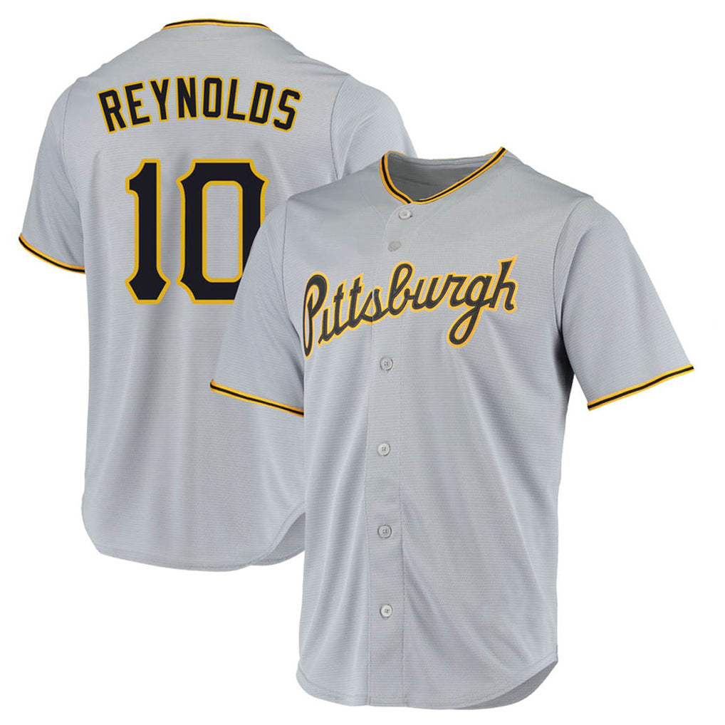 MATTH P.Pirates #10 Bryan Reynolds Player Gray Road Home Game Stitched Jerseys