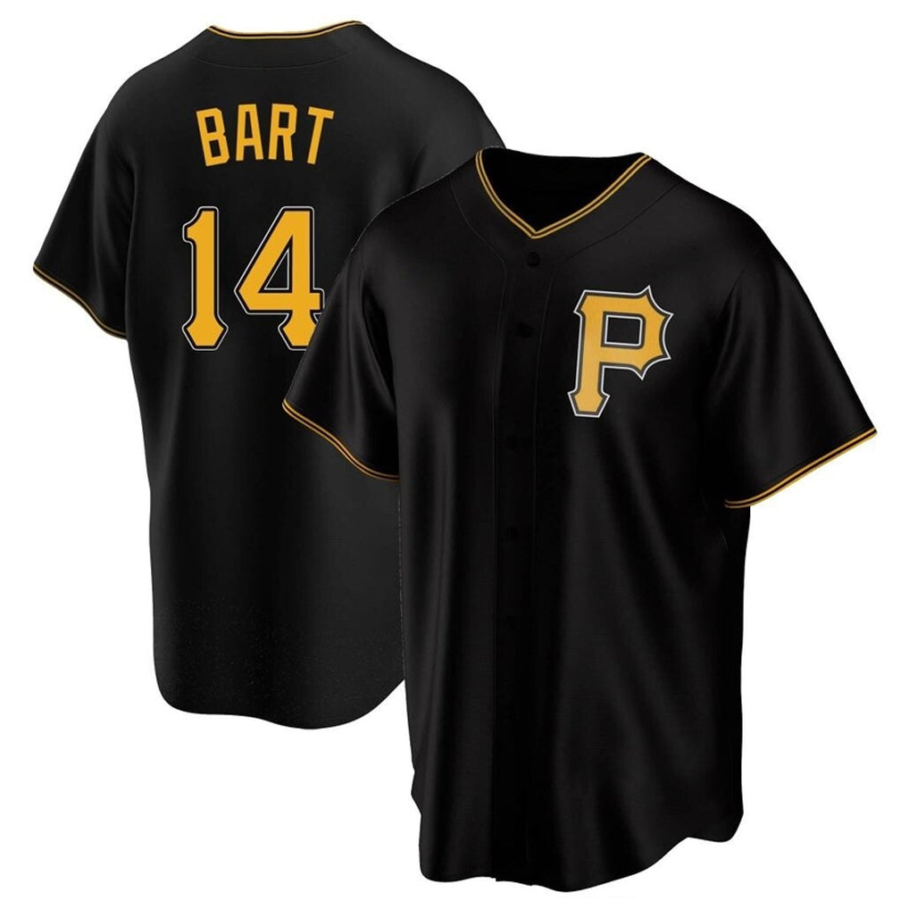 MATTH P.Pirates #14 Joey Bart Player Black Alternate 2025 Home Game T-shirt Stitched Jerseys
