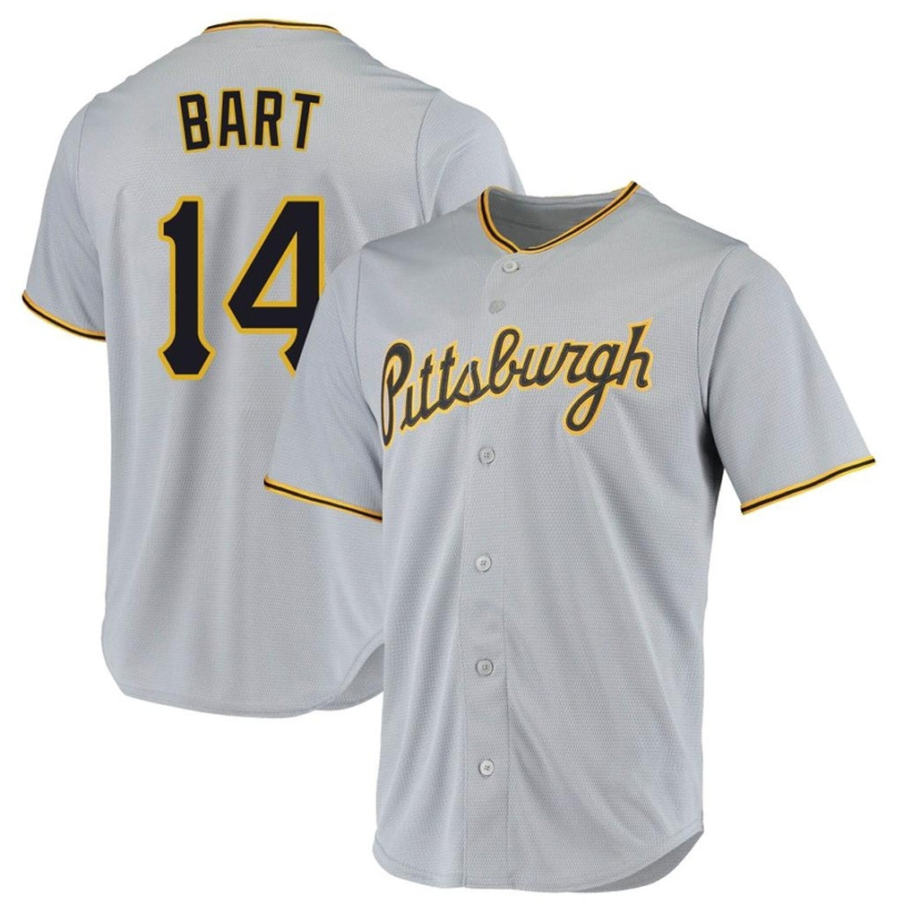 MATTH P.Pirates #14 Joey Bart Player Gray Road Home Game Stitched Jerseys